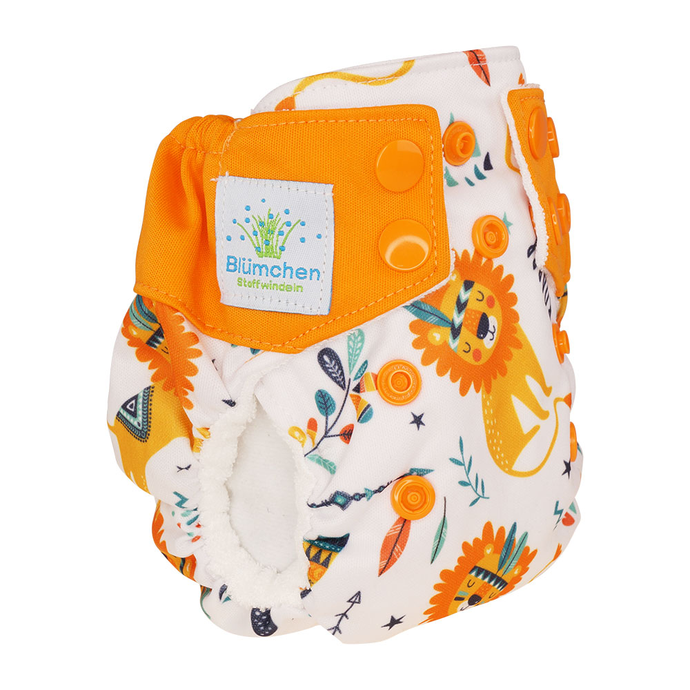 Blümchen All-in-Taschenwindel Newborn mit Druckknöpfen
