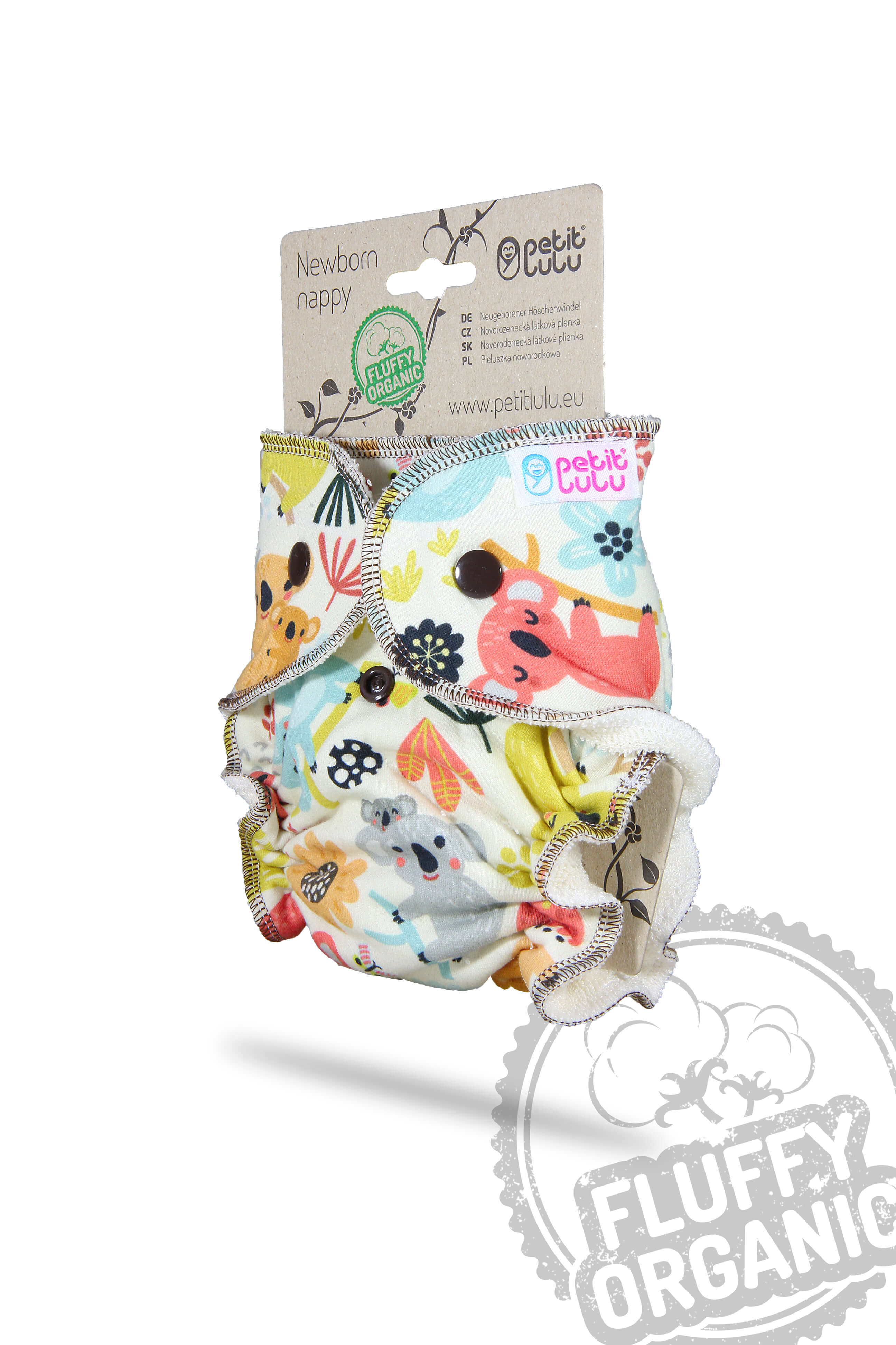 Petit Lulu Höschenwindel Newborn Fluffy Organic mit Druckknöpfen