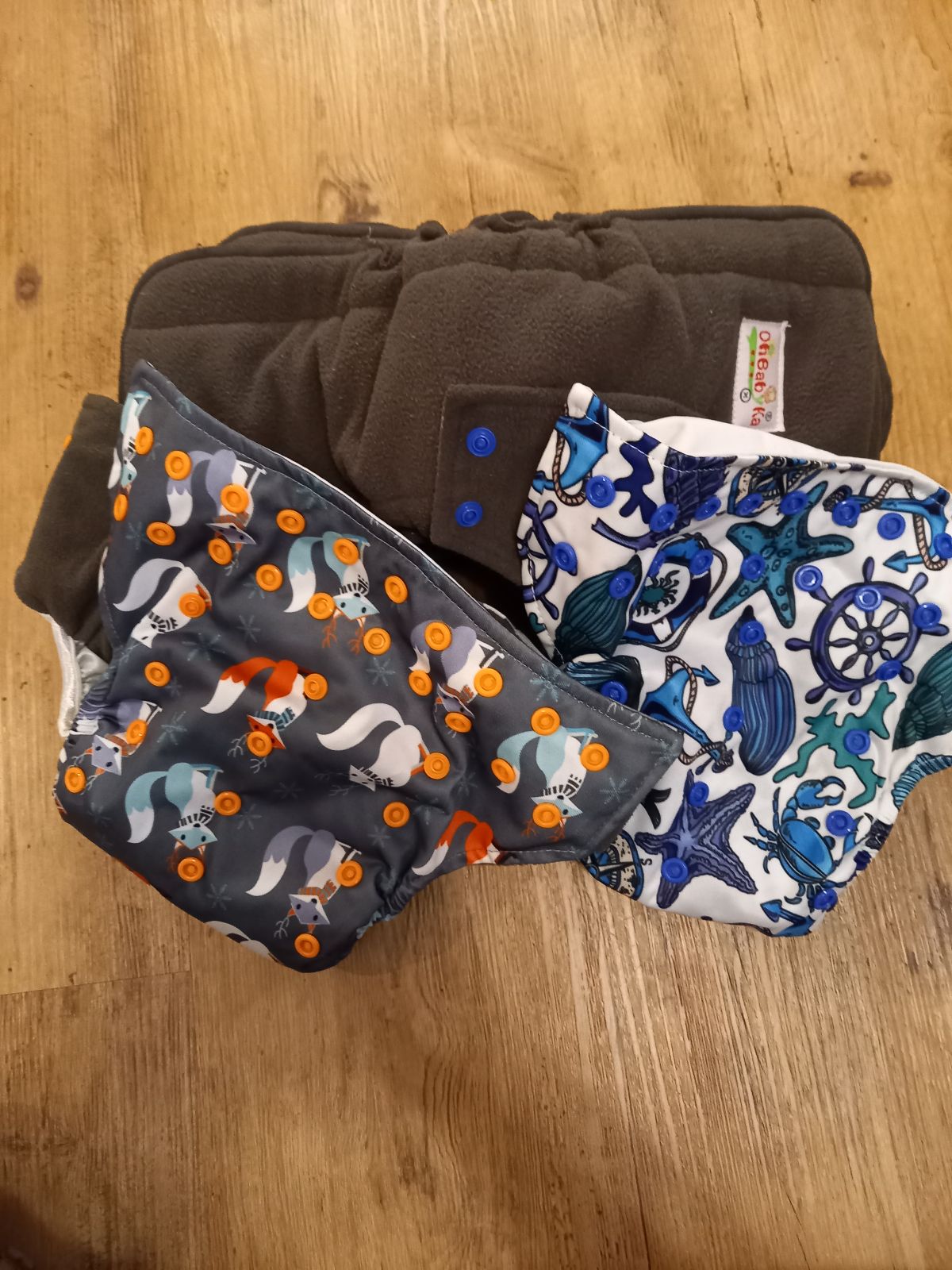 2 Pocketwindeln von OhBabyKa mit Mikrofleece-Einlagen