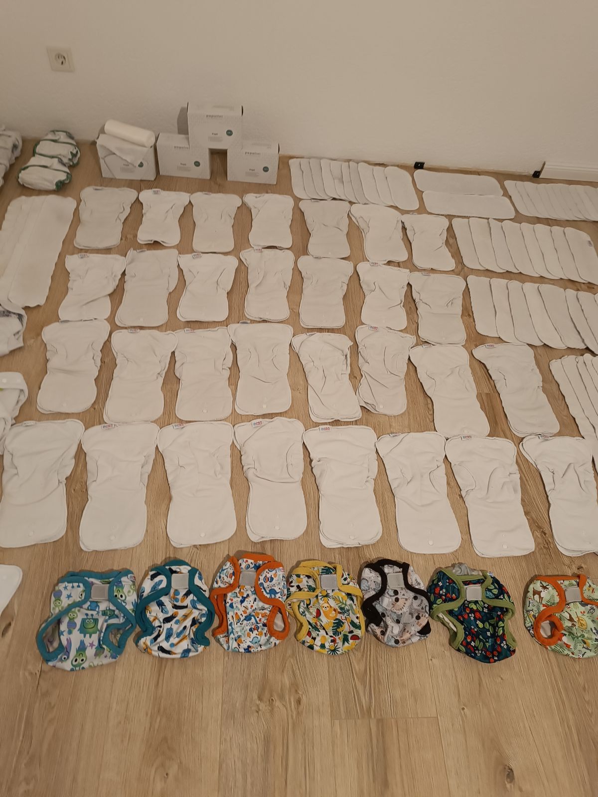 Stoffwindelset xxl Petit lulu Mommy Mouse Pul Höschenwindeln Fleece Wetbags