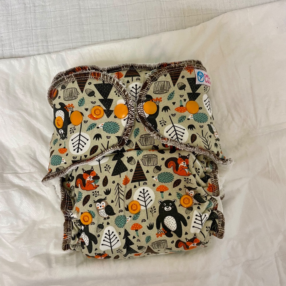 PETIT LULU Good Night - Maxi Nachtwindel Fluffy Organic mit Waldmotiv Größe XL