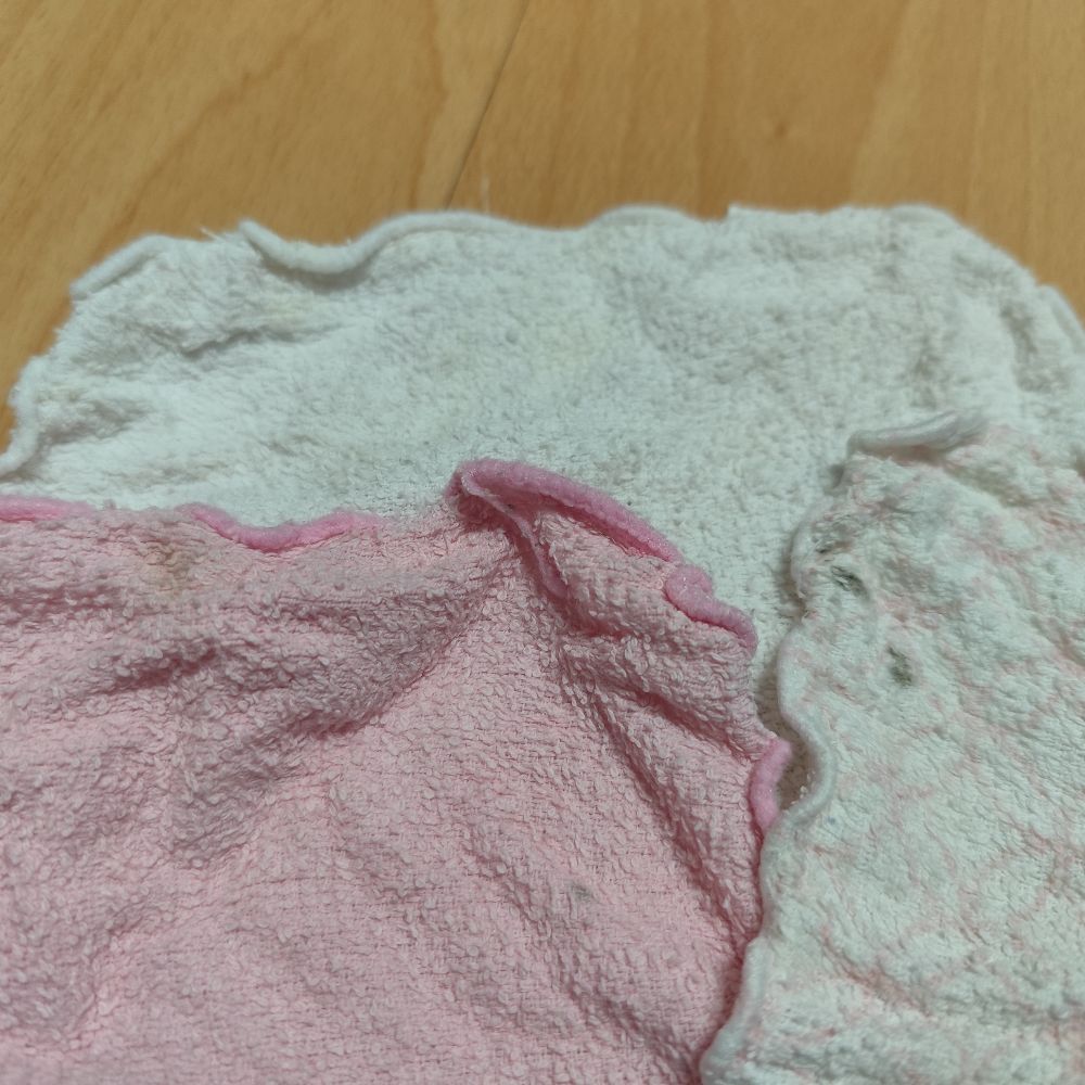 12x Waschlappen-Babypflegetücher in Rosa und Weiß