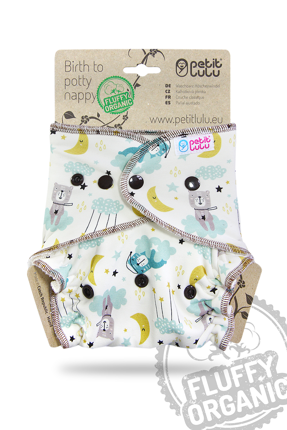 Petit Lulu Höschenwindel Fluffy Organic One Size mit Druckknöpfen