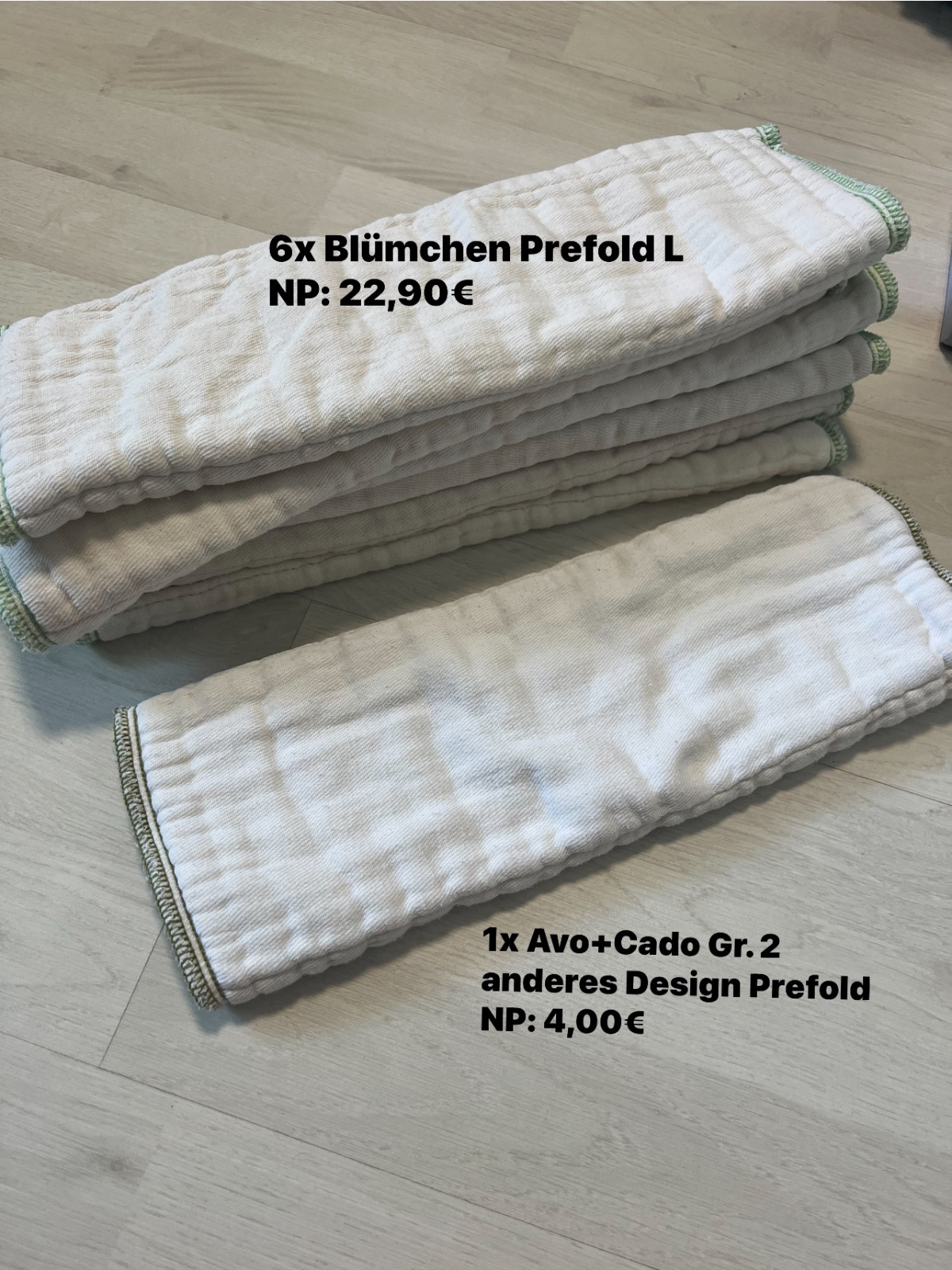 Set aus Überhosen, Prefolds und Einlagen