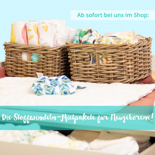 Jetzt neu im Ananas.Shop: Unsere brandneuen Stoffwindel-Mietpakete für Neugeborene sind da!