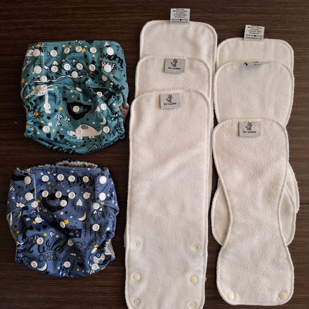 2 Rumparooz Pocketwindeln mit original Saugeinlagen