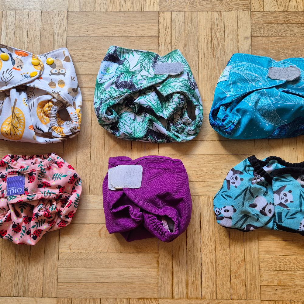 Großes Stoffwindelpaket 6 Überhosen, div. Einlagen, 3 Höschenwindeln