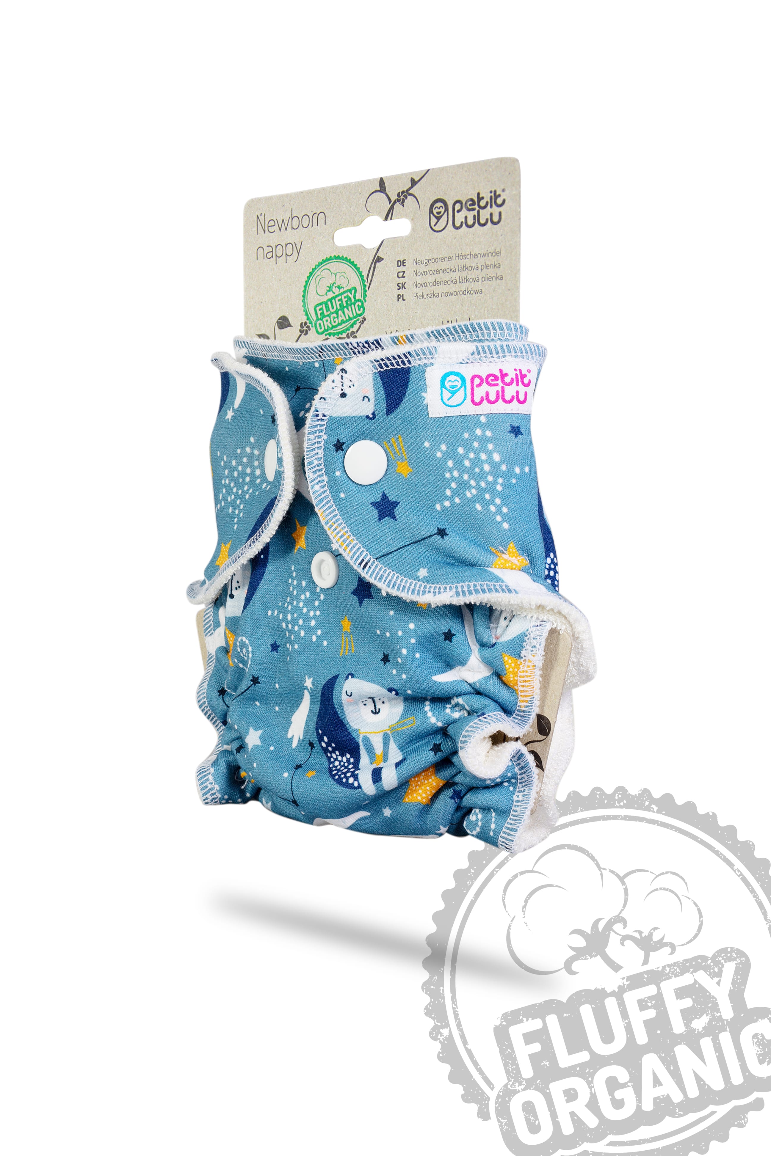 Petit Lulu Höschenwindel Newborn Fluffy Organic mit Druckknöpfen