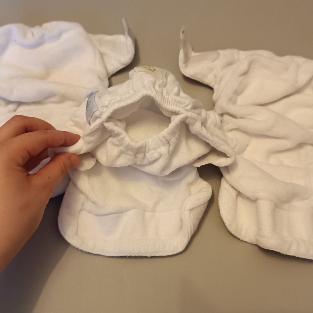 Nacht-Set Blümchen Höschenwindeln 3-7kg , Disana Wollüberhosen 62-80