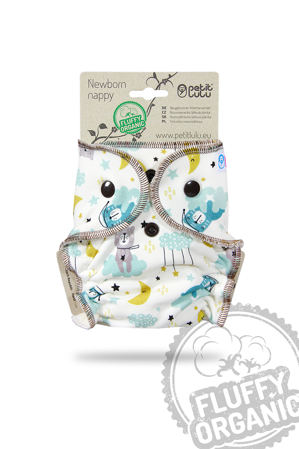 Petit Lulu Höschenwindel Newborn Fluffy Organic mit Druckknöpfen