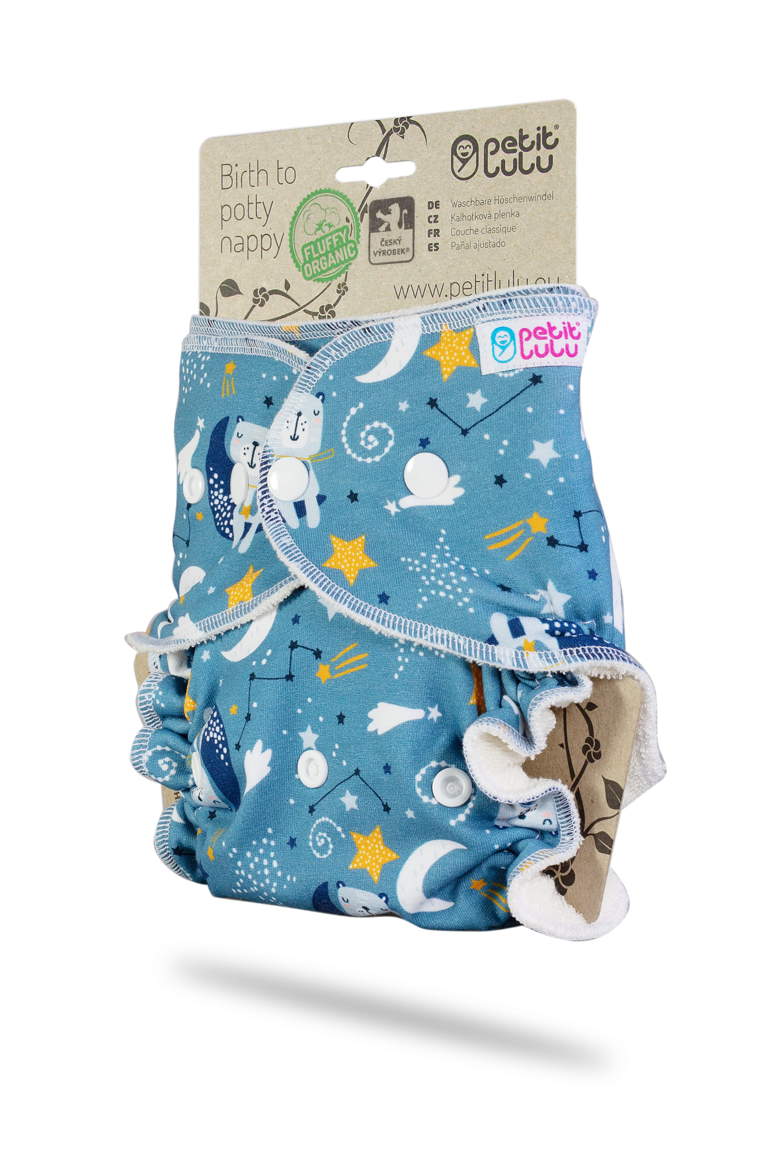 Petit Lulu Höschenwindel Fluffy Organic One Size mit Druckknöpfen