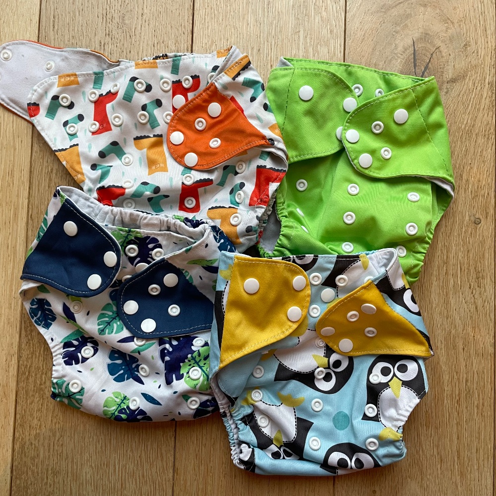 Verkaufe hier vier gebrauchte Pocket Windeln One size
