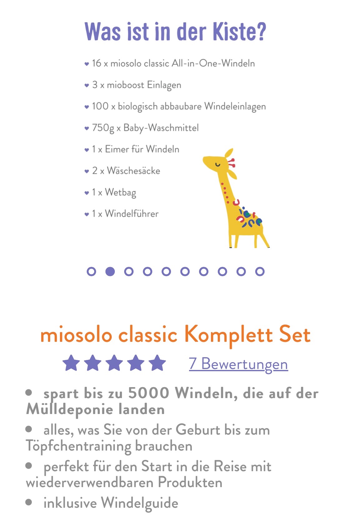 Stoffwindel Komplett Set miosolo classic