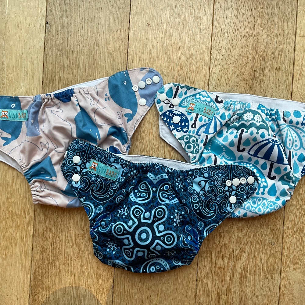 Sechs Pocket Windeln, One size in schönem Design