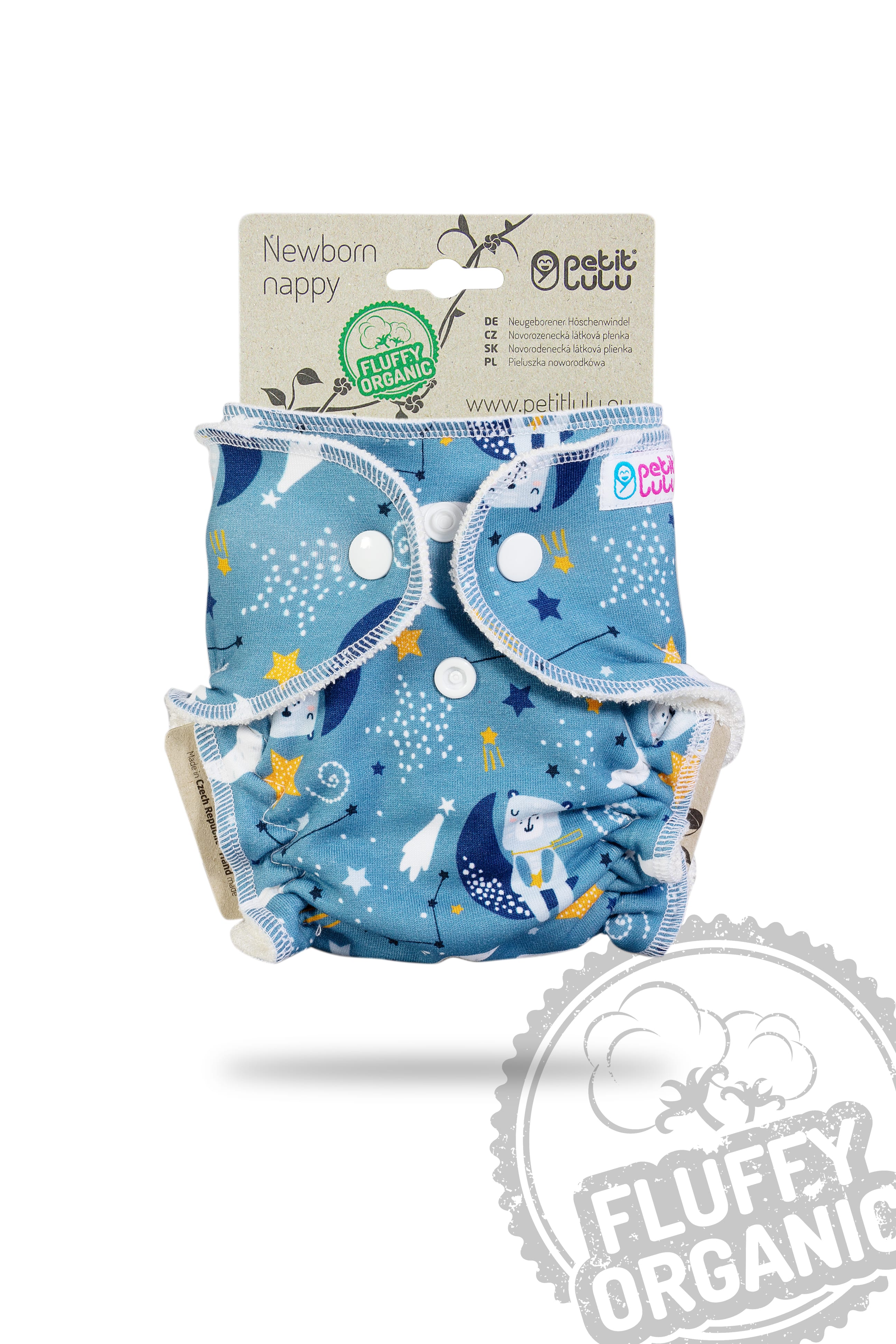 Petit Lulu Höschenwindel Newborn Fluffy Organic mit Druckknöpfen