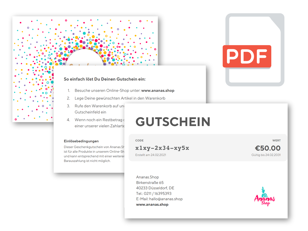 Geschenkgutschein zum selbst Ausdrucken