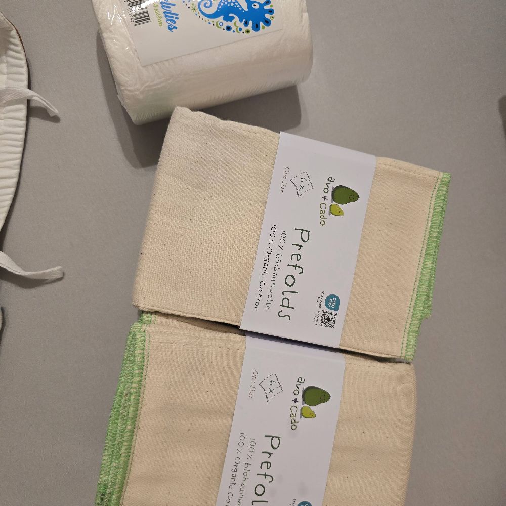 Stoffwindeln Paket mit 3 Überhosen, Prefolds, Innenwindel, Vlies