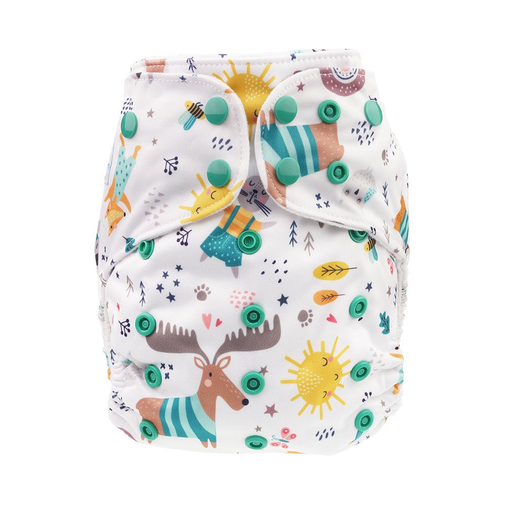 Blümchen Taschenwindel Hüllen One Size (Druckknöpfe) ohne Saugeinlage