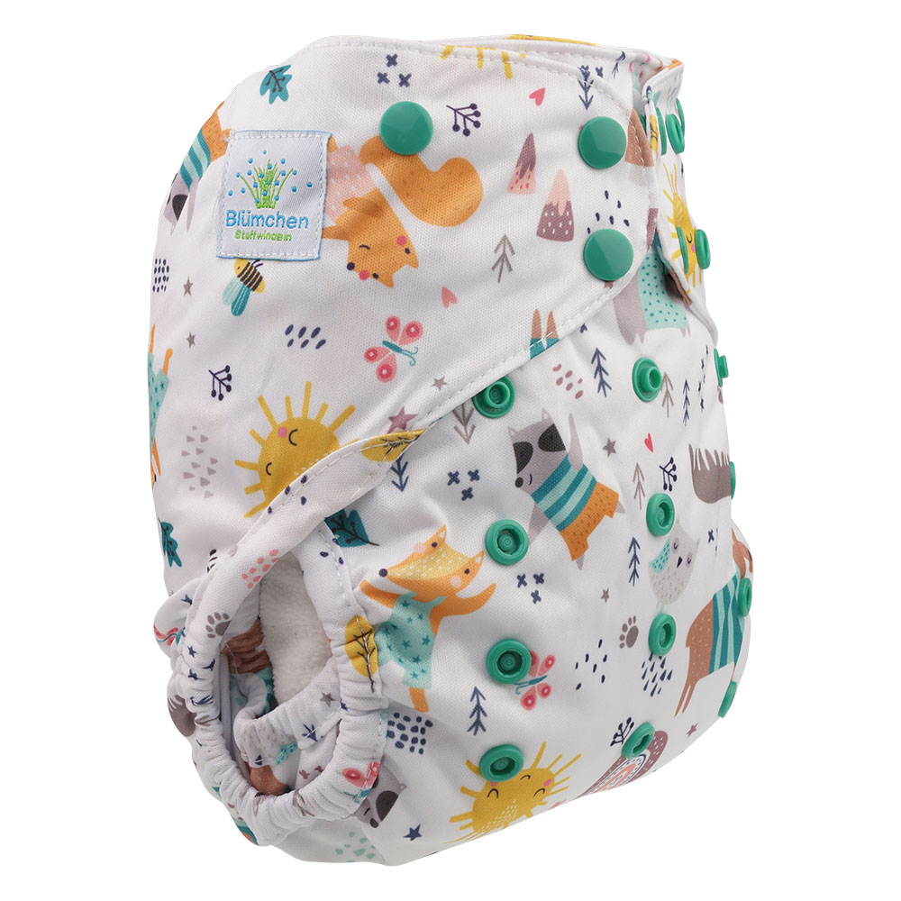 Blümchen Überhose One Size mit Druckknöpfen