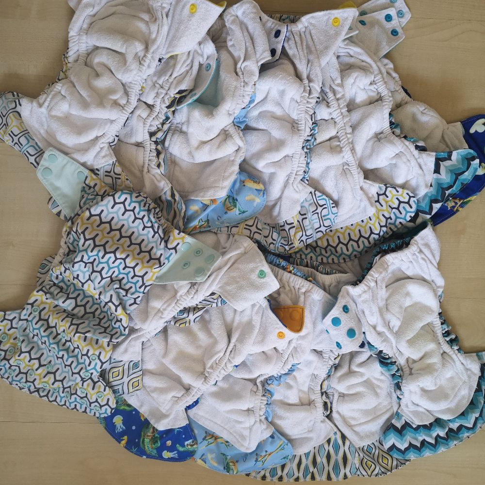 All-in-One Blümchen OneSize 12 Stück, mit Druckknöpfen
