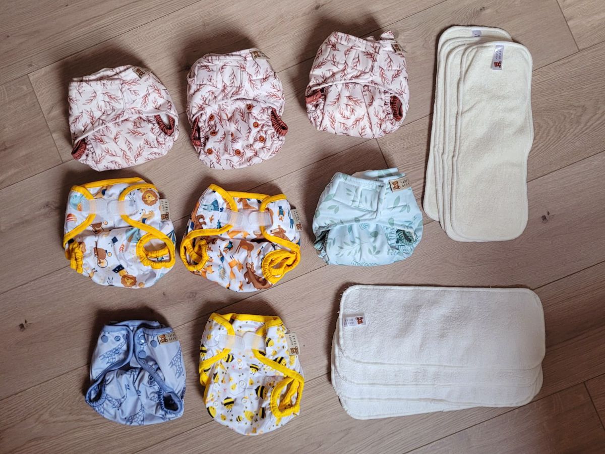 NEUES stoffwindelpaket happy bears all in one aio all-in-one überhosen