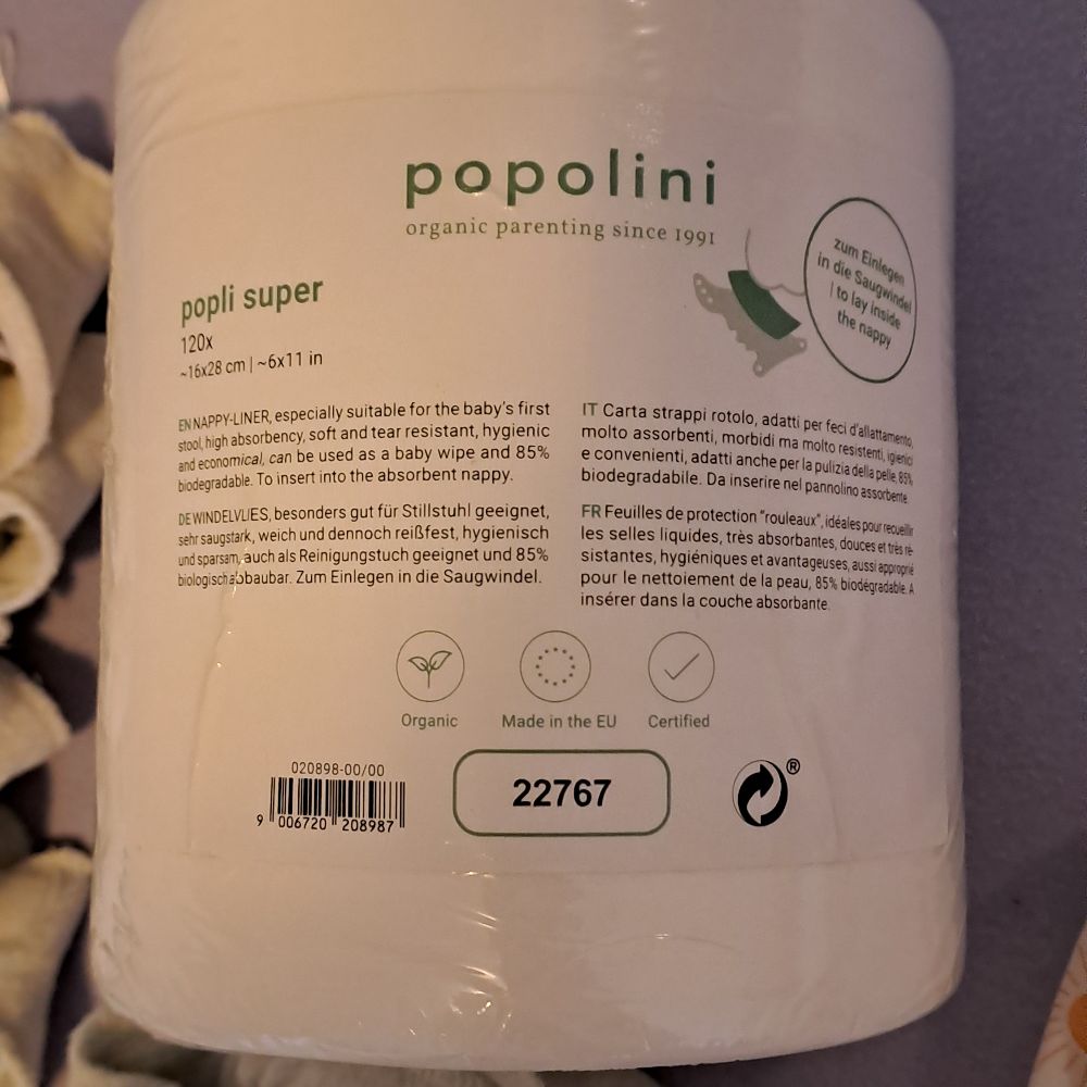 Popolini Newborn minifit, 15 Höschenwindeln und 3 PUL-Überhosen