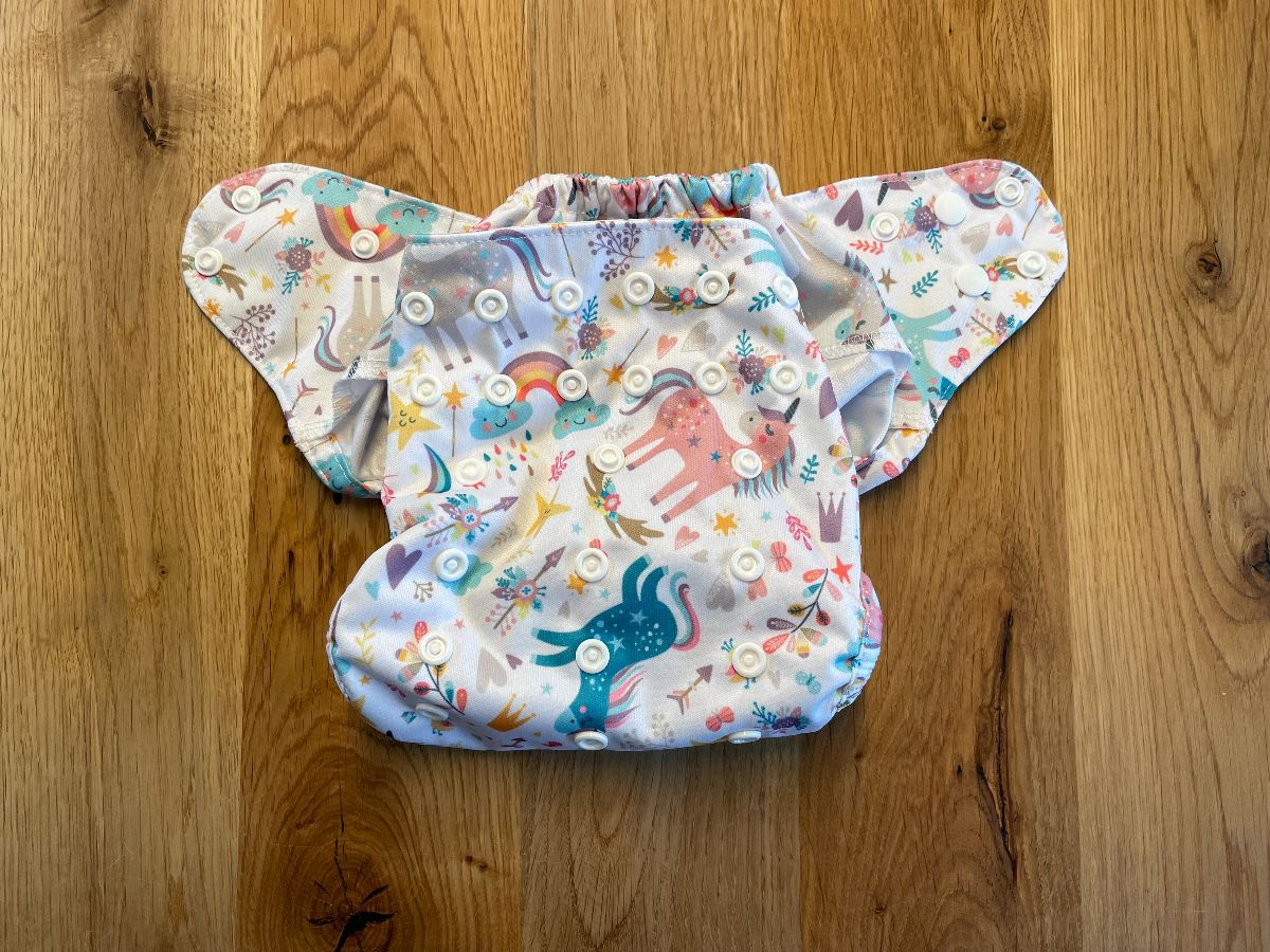 Blümchen Überhose One Size mit Druckknöpfen