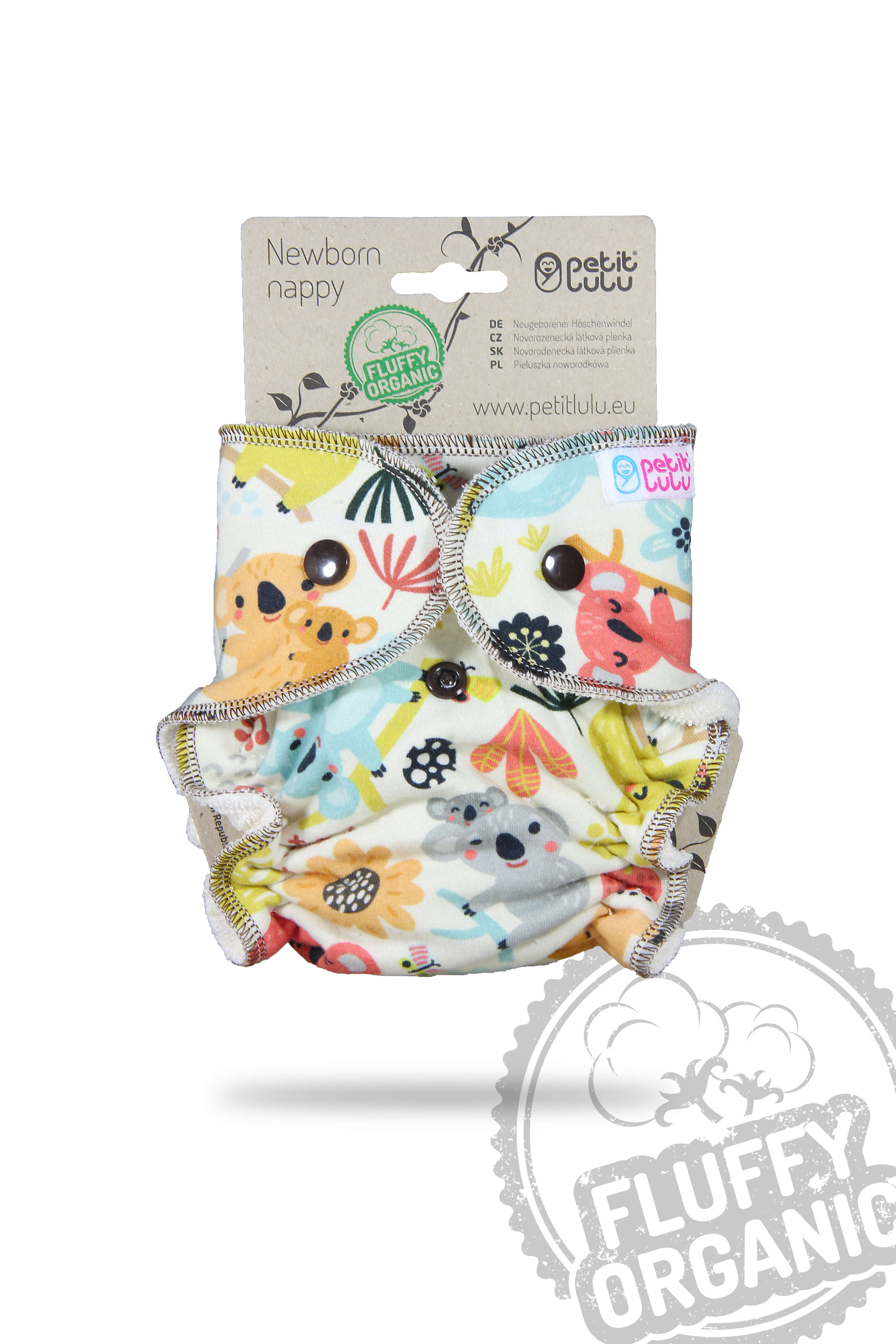 Petit Lulu Höschenwindel Newborn Fluffy Organic mit Druckknöpfen