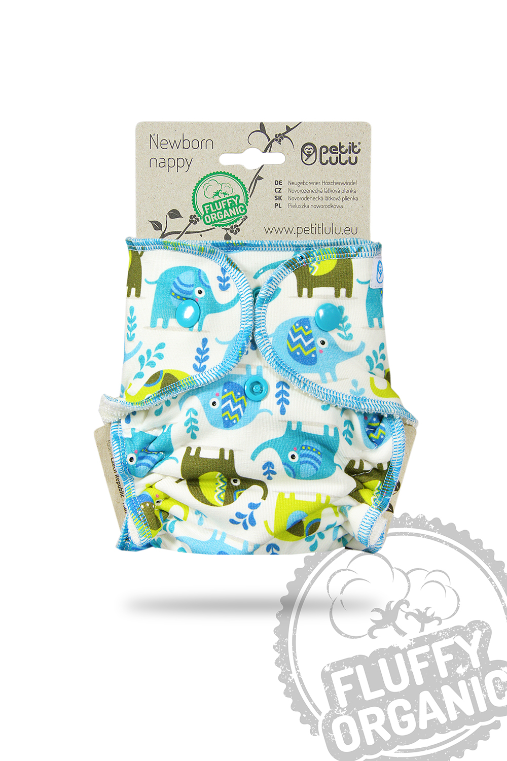 Petit Lulu Höschenwindel Newborn Fluffy Organic mit Druckknöpfen