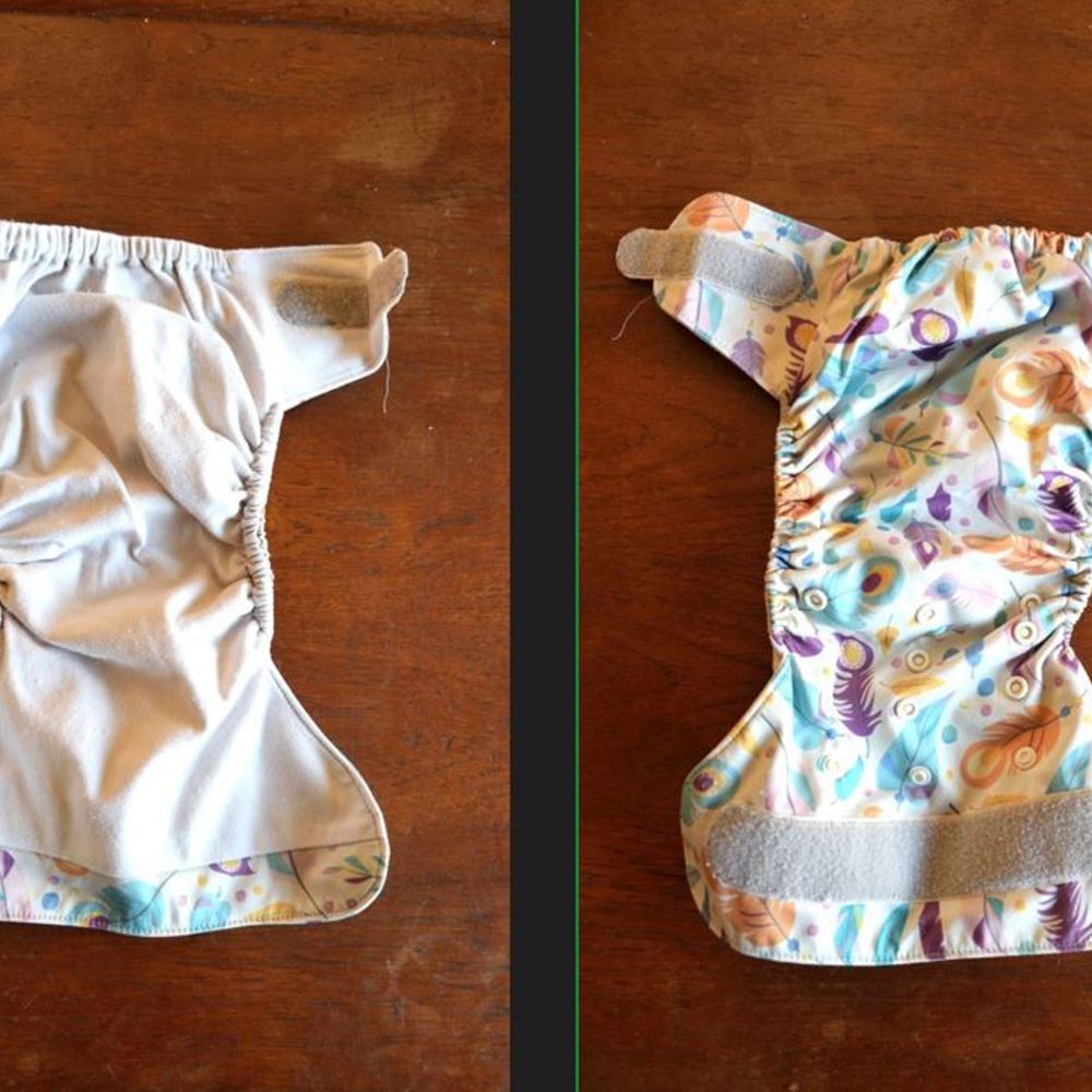 Pocketwindel von Blümchen mit Klettverschluss