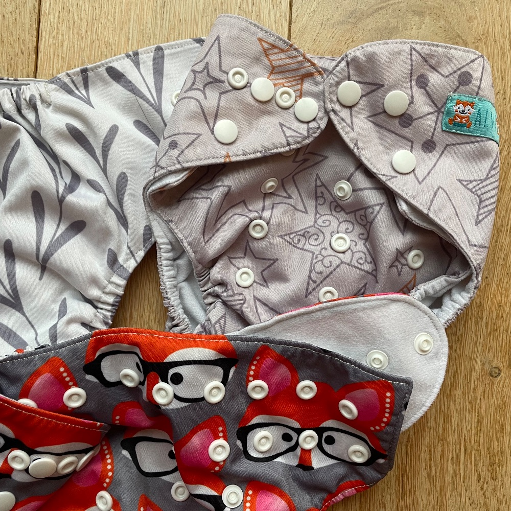 Sechs Pocket Windeln, One size in schönem Design