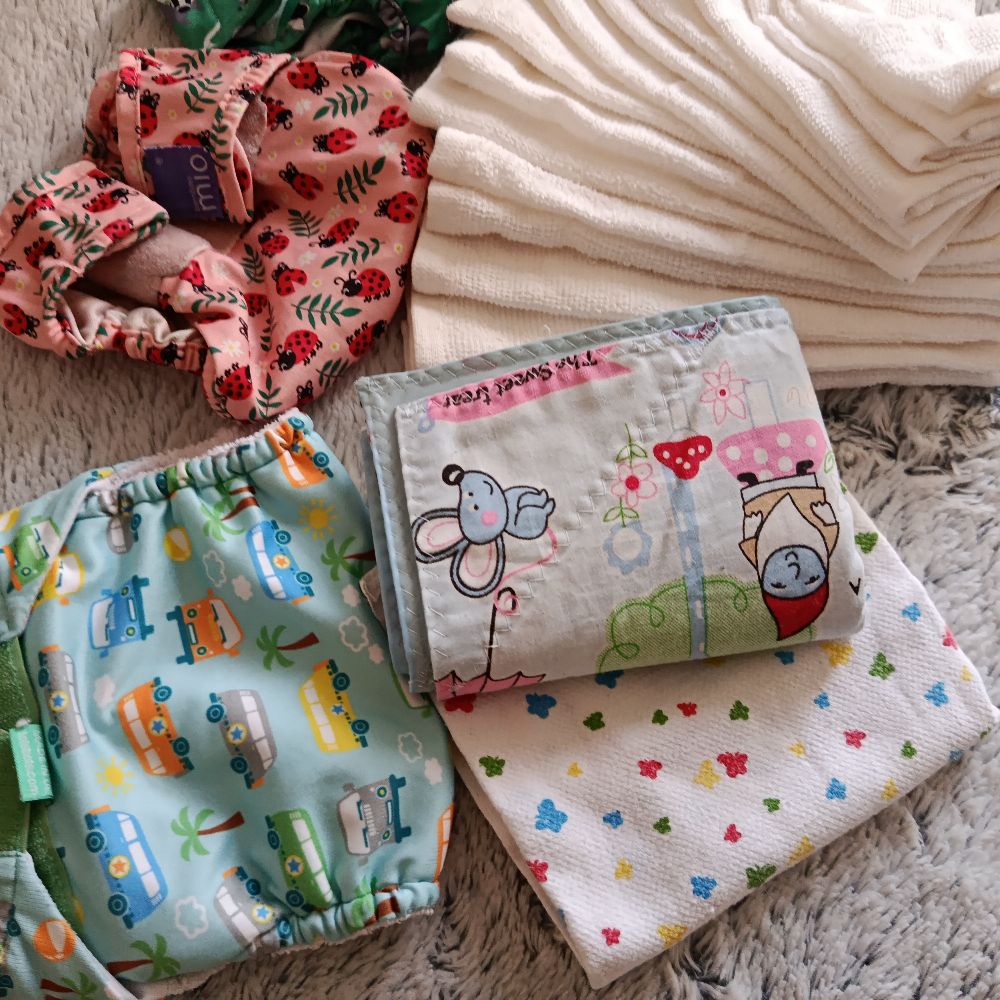 Stoffwindelpaket Newborn Überhosen Einlagen plus Extras