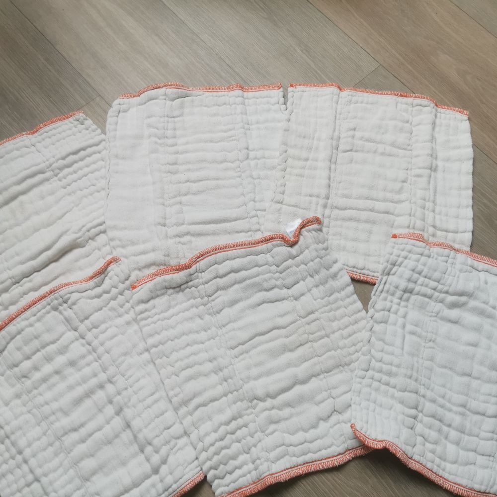 Xkko Prefolds Baumwolle orangener Rand