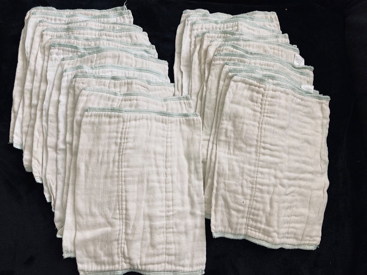 24 Blümchen Prefold Bio-Baumwolle Gr. XS