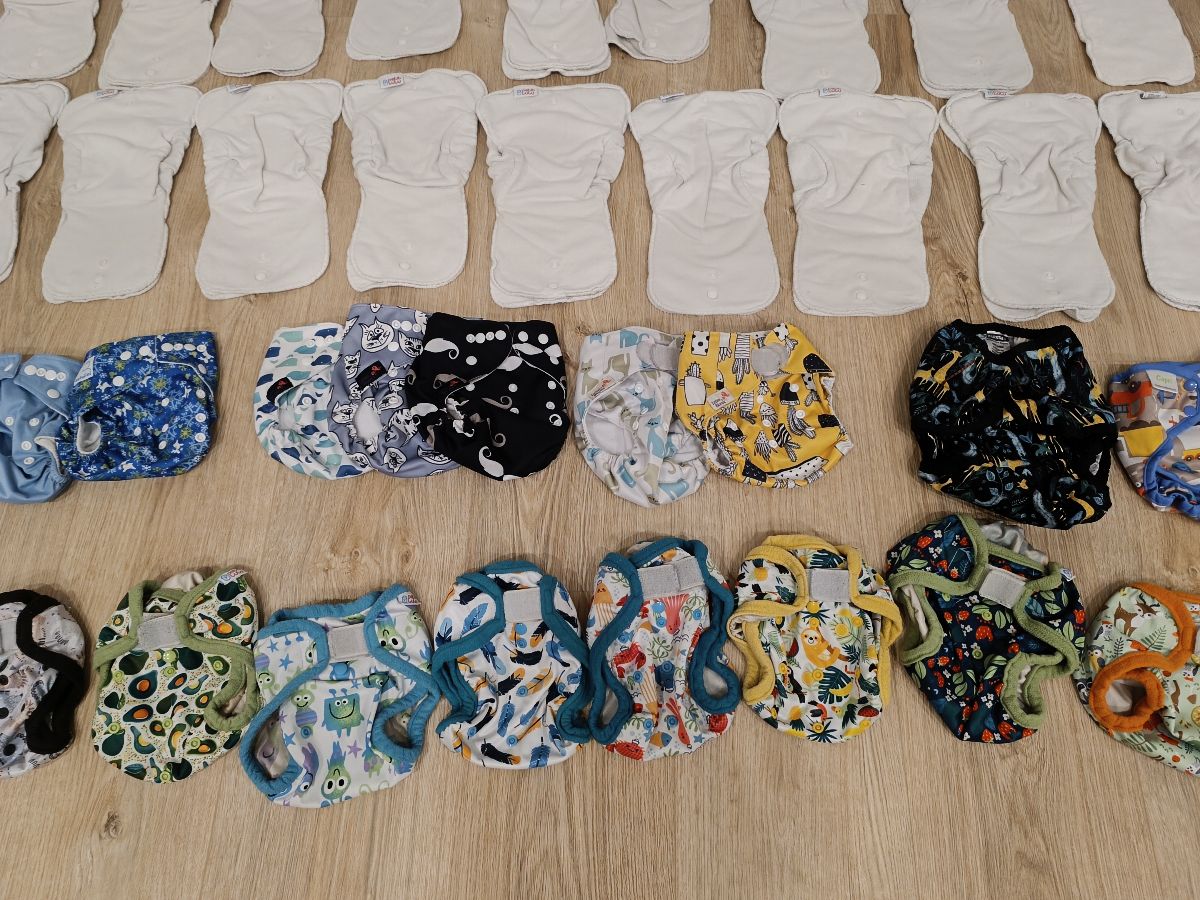 Stoffwindelset xxl Petit lulu Mommy Mouse Pul Höschenwindeln Fleece Wetbags
