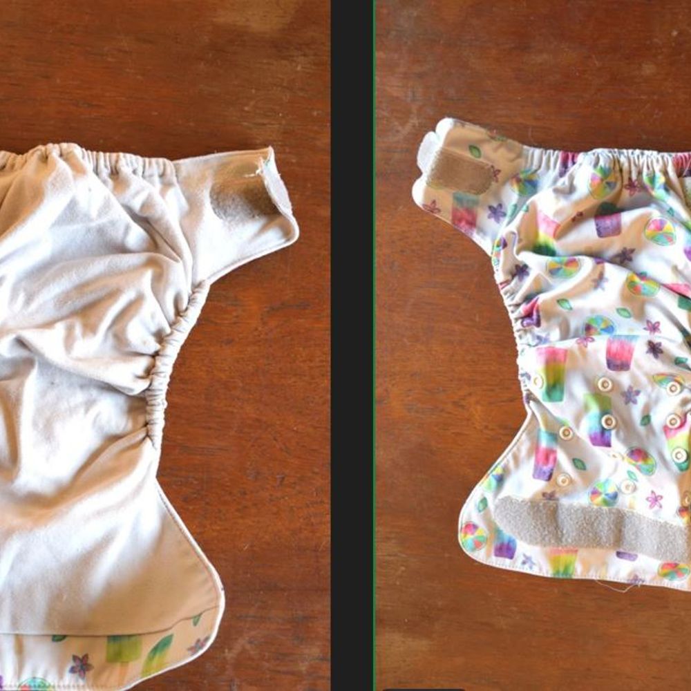Pocketwindel von Blümchen mit Klettverschluss