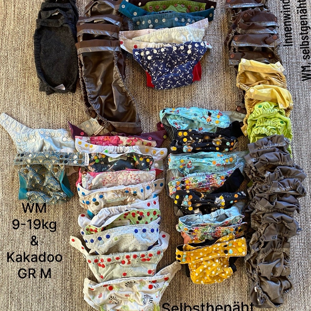 Großes Stoffwindelpaket Windelmanufaktur, Kakadoo und Selfmade ohne Saugmaterial