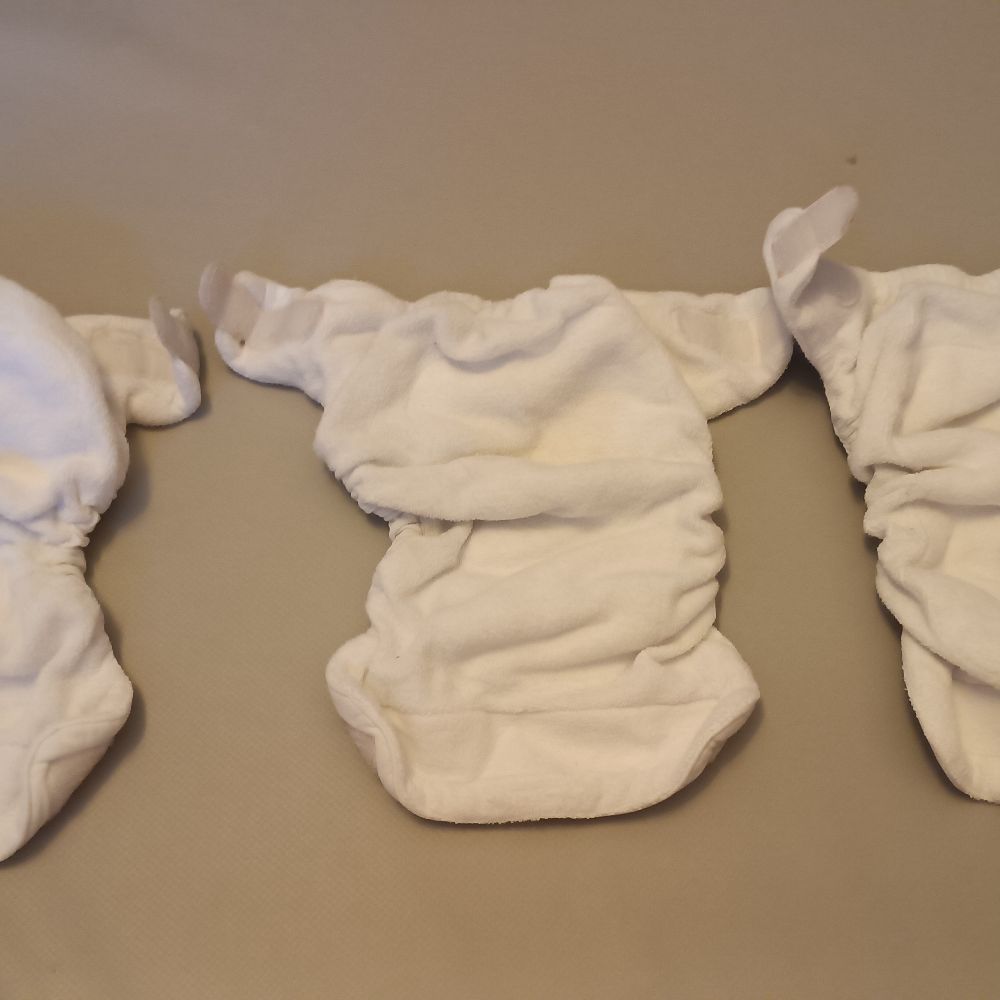 Nacht-Set Blümchen Höschenwindeln 3-7kg , Disana Wollüberhosen 62-80