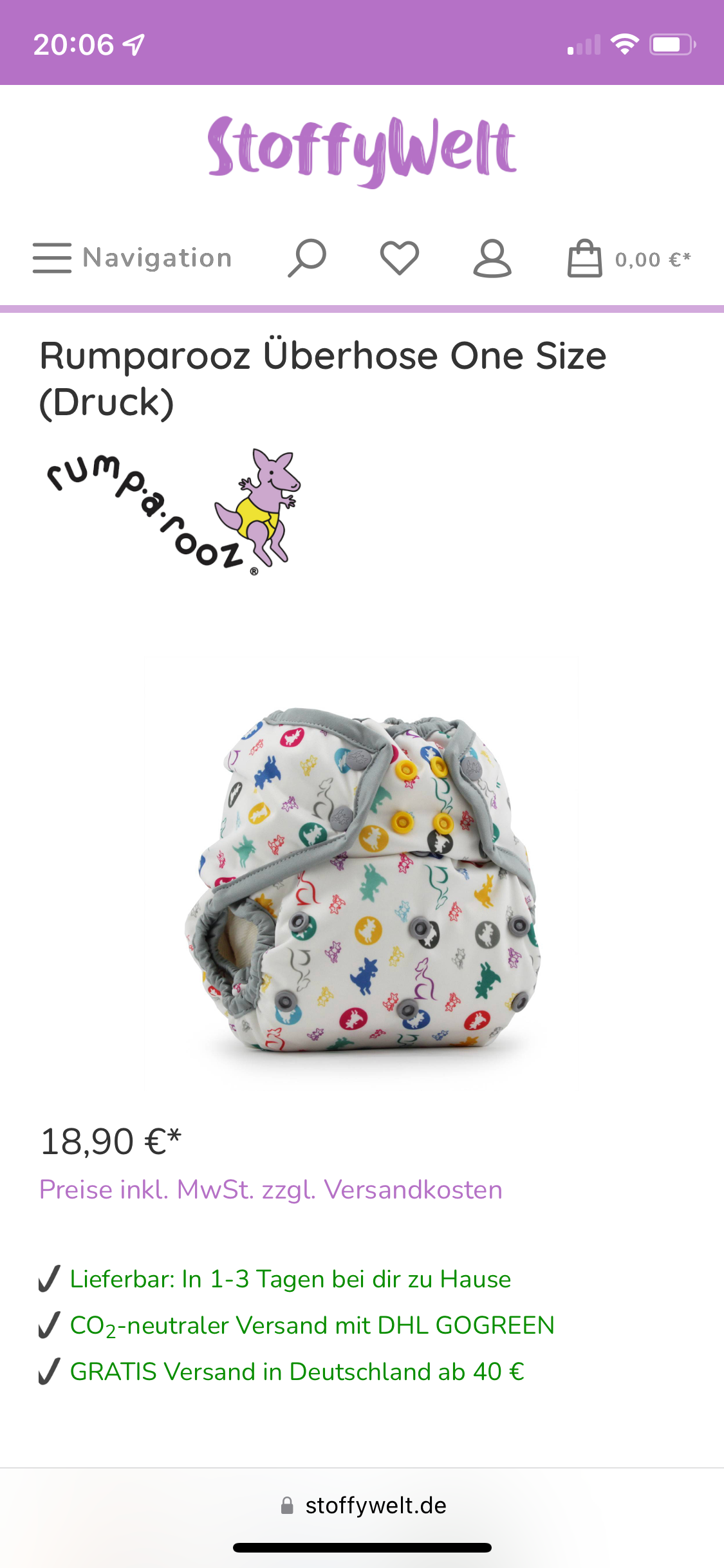 Rumparooz PUL Überhose, Gr. 2