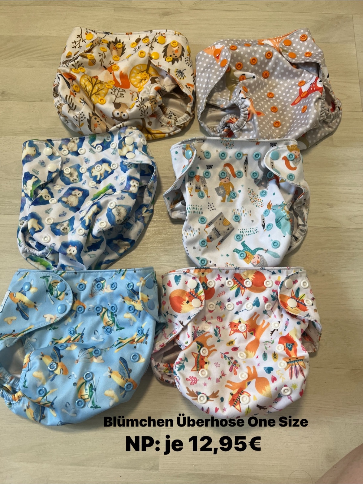 Set aus Überhosen, Prefolds und Einlagen