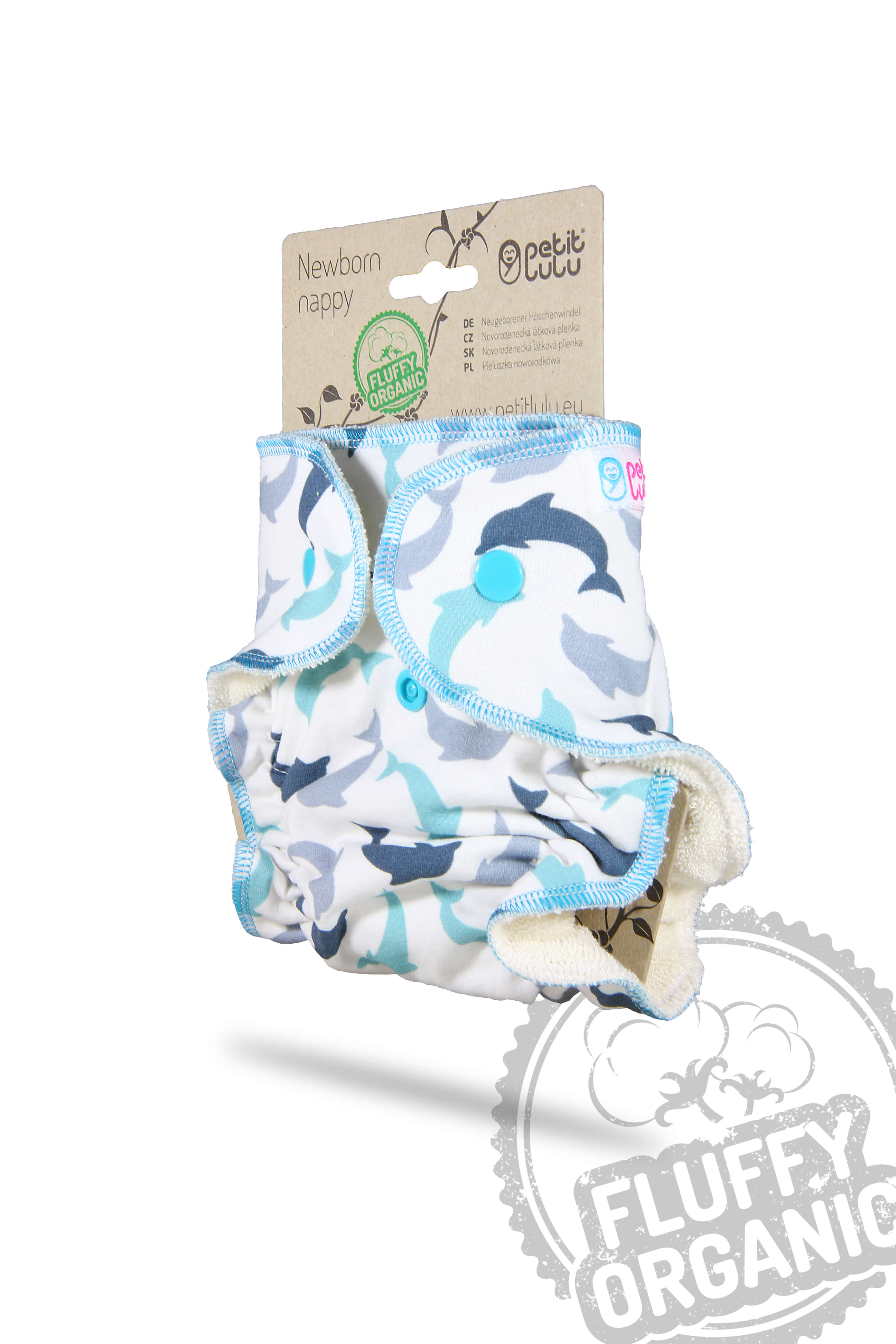 Petit Lulu Höschenwindel Newborn Fluffy Organic mit Druckknöpfen