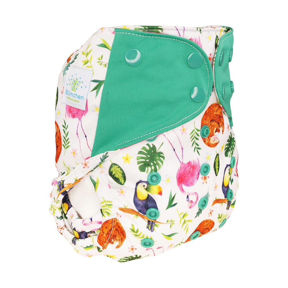 Blümchen Überhose One Size mit Druckknöpfen