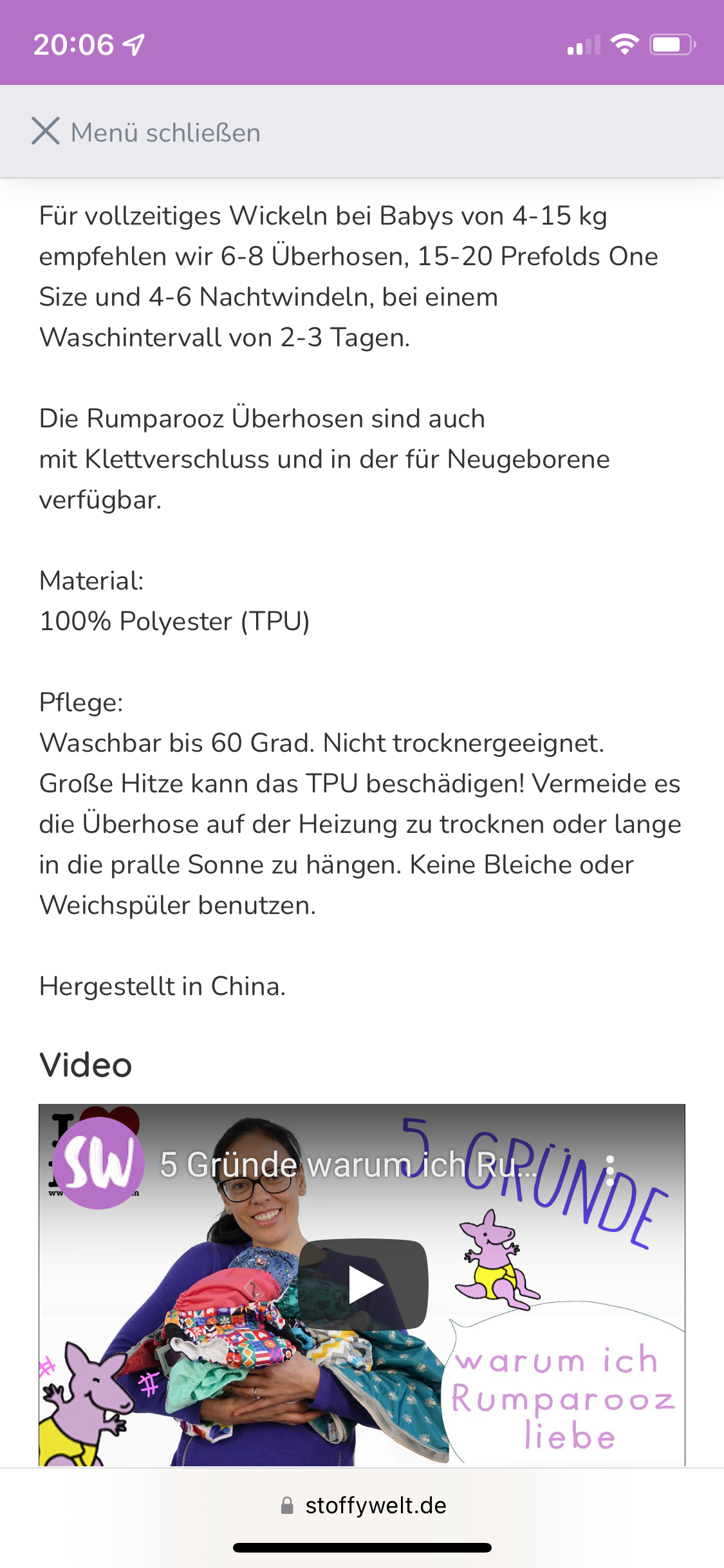 Rumparooz PUL Überhose, Gr. 2