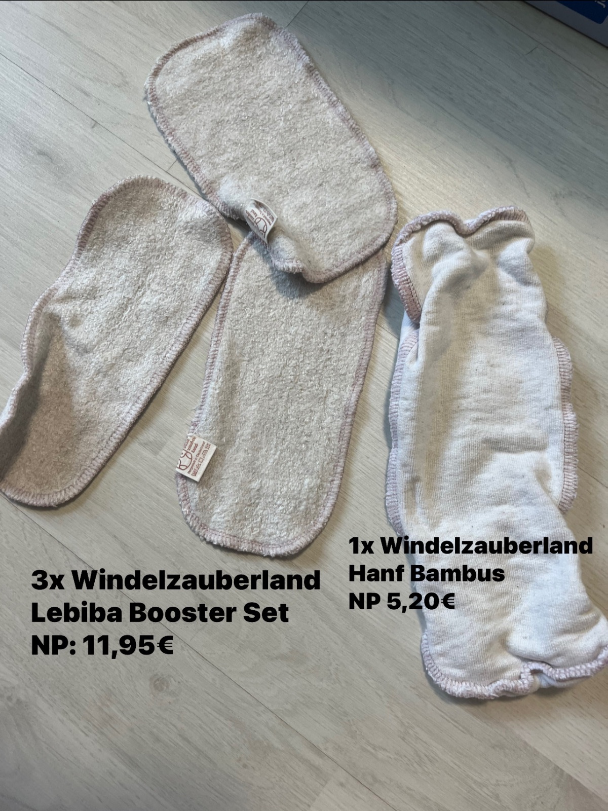 Set aus Überhosen, Prefolds und Einlagen