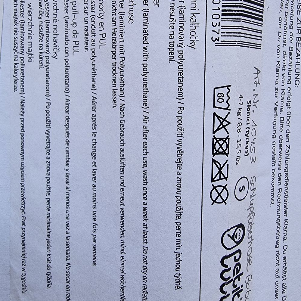 Petit Lulu Schlupfüberhose Größe S, 4 bis 7 kg