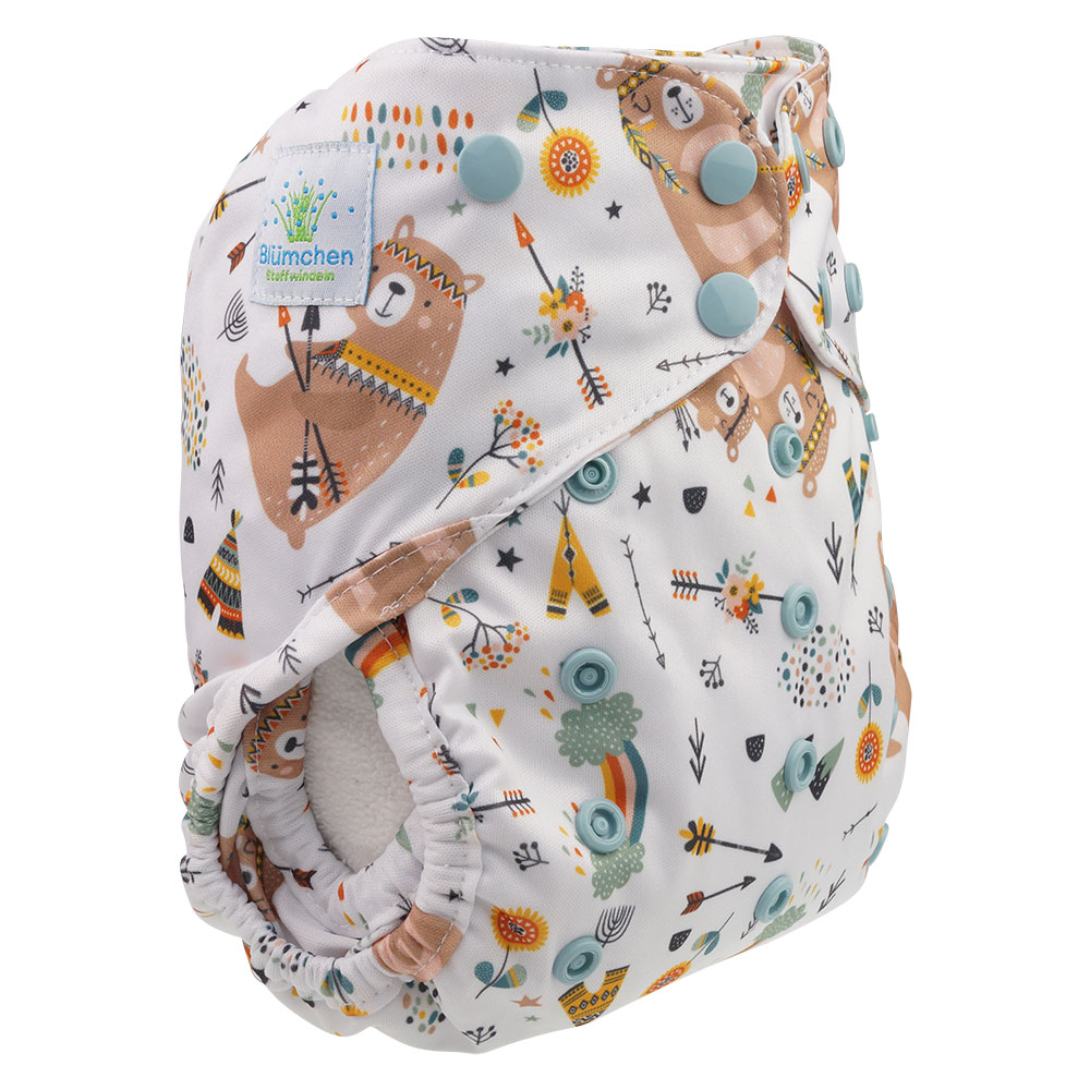 Blümchen Überhose One Size mit Druckknöpfen