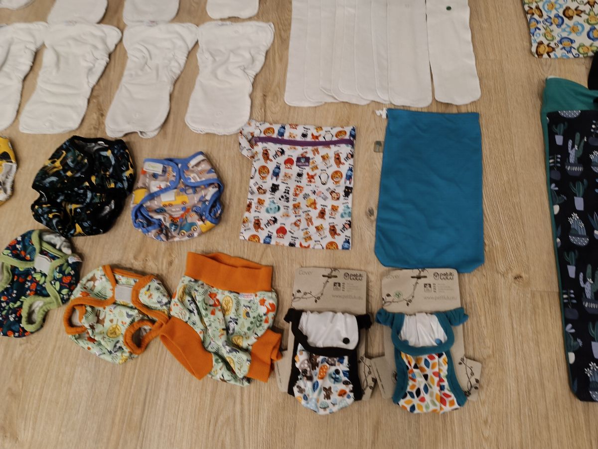 Stoffwindelset xxl Petit lulu Mommy Mouse Pul Höschenwindeln Fleece Wetbags