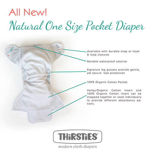 Thirsties Natural Pocketwindel One Size mit Klettverschluss