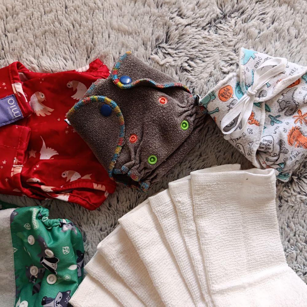 Stoffwindelpaket Newborn Überhosen Einlagen plus Extras