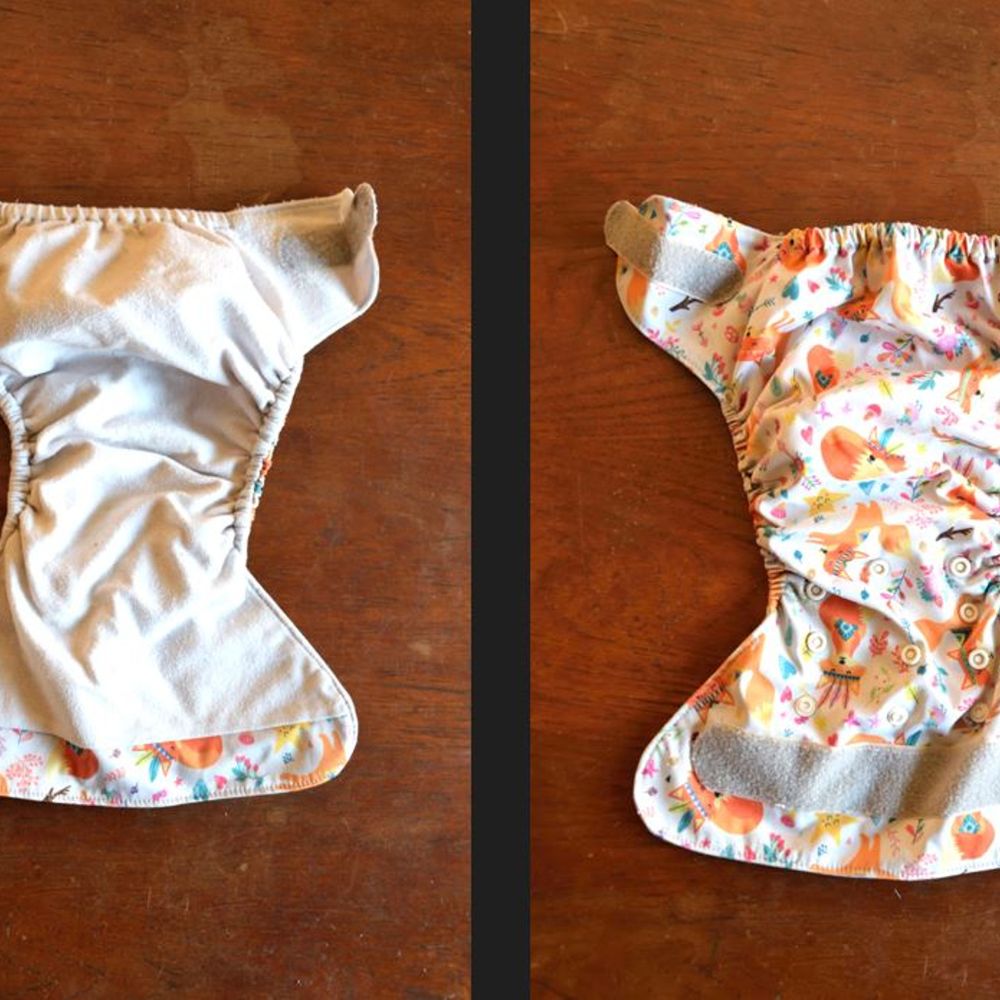 Pocketwindel von Blümchen mit Klettverschluss